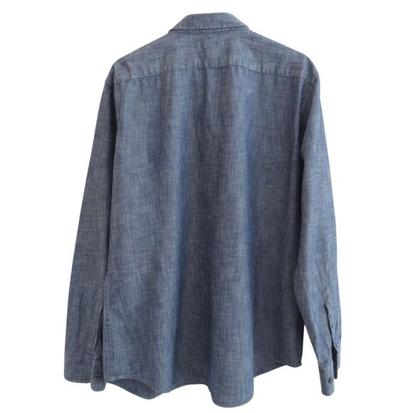 Chambray Shirt XL Banana Republic Soft Wash Slim Fit - Picture 6 of 9